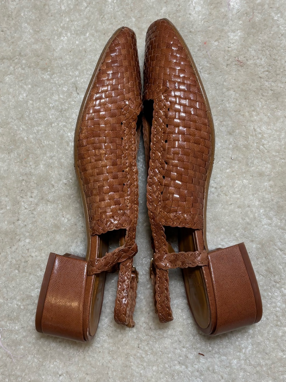 Sezane Noemie Heeled Pumps in Natural Leather size 38 (US 7) - Picture 4 of 9